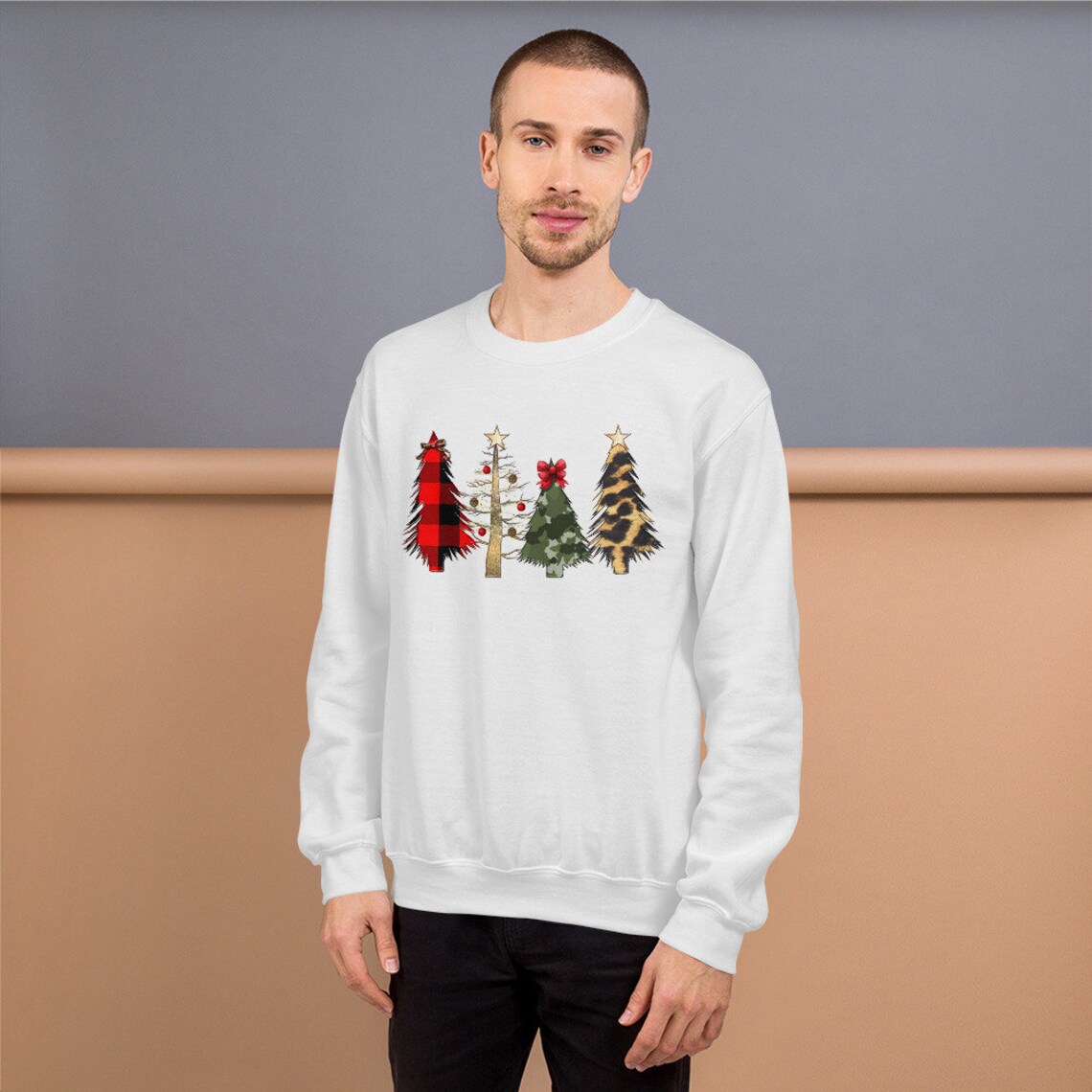 Merry Christmas Leopard Unisex Sweatshirt Cute Christmas | Etsy