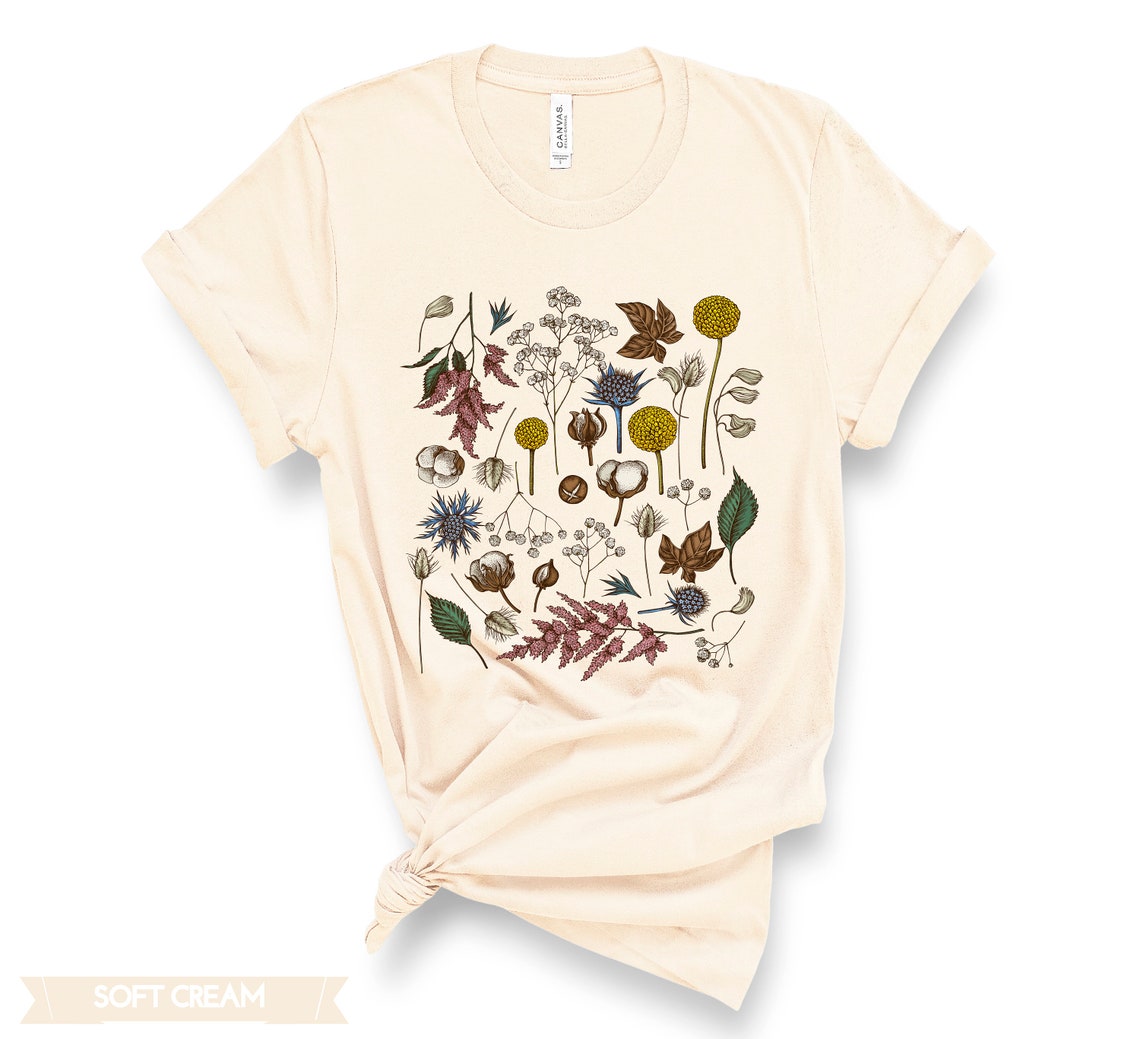 Botanical Shirt Vintage T-shirt Flower T-Shirt Vintage | Etsy