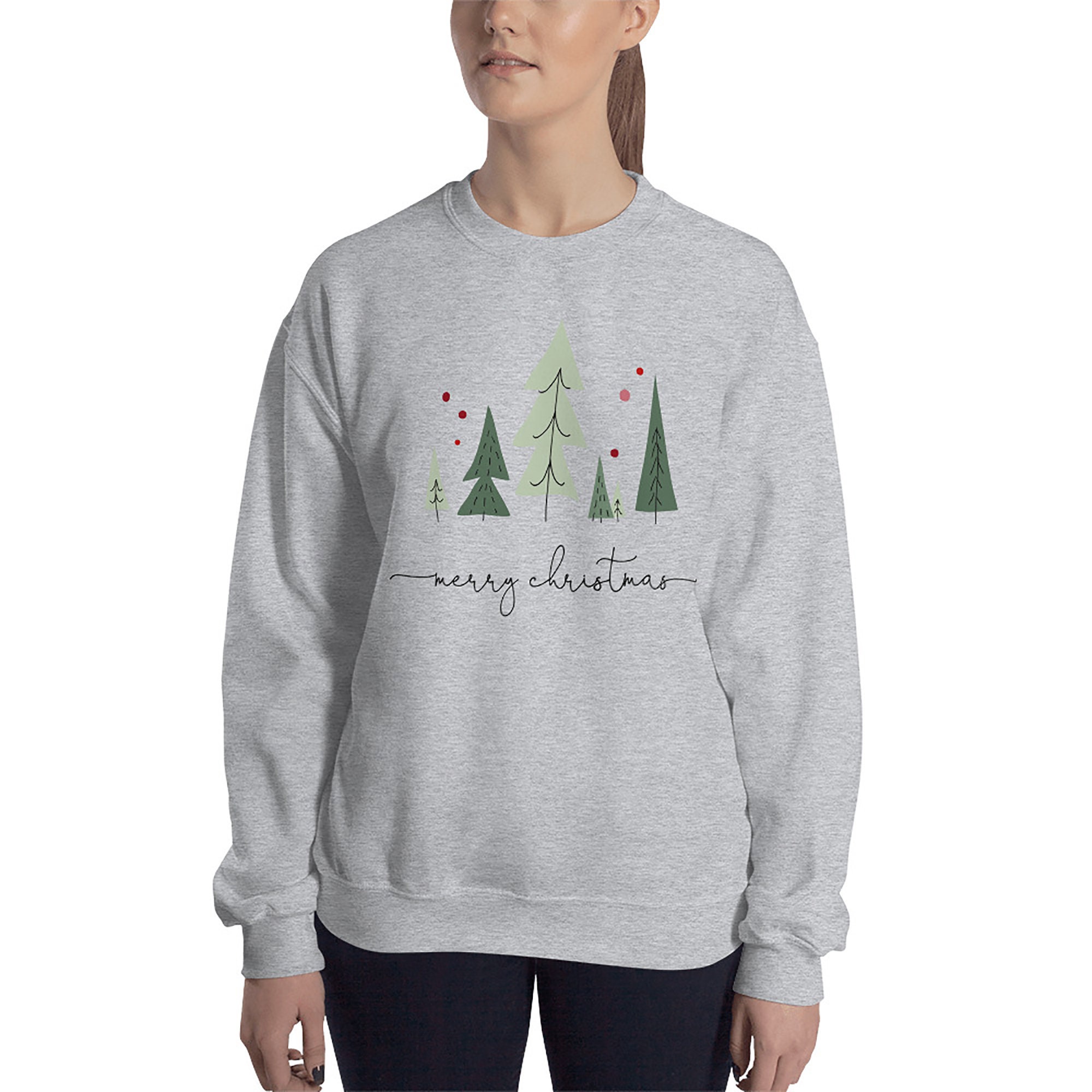 Merry Christmas Sweatshirt Cute Christmas Sweatshirt Womens Etsy