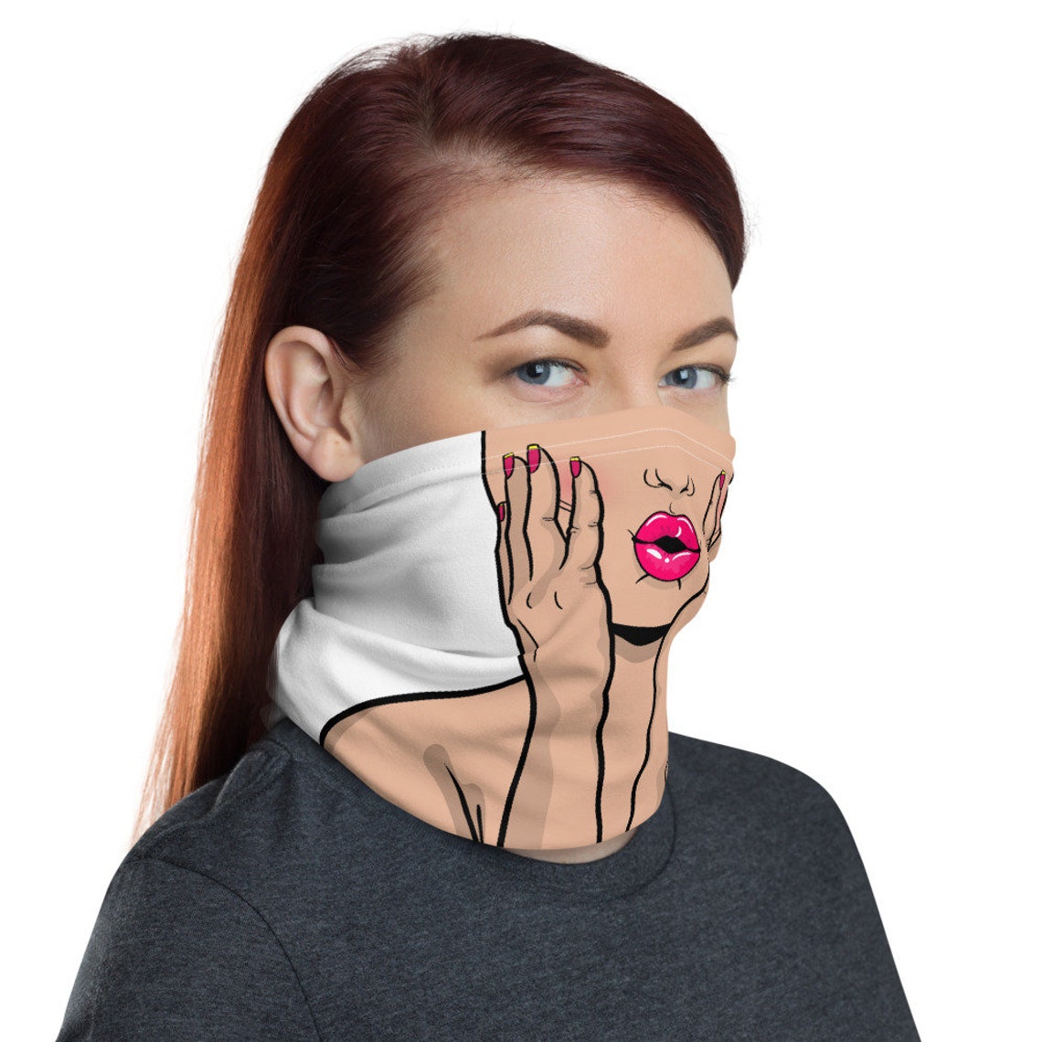 Women Neck Gaiter Face Mask Reusable Mask Washable Face Etsy