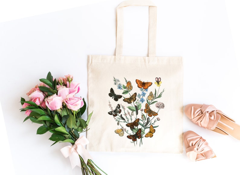 Grocery Bag Butterfly Tote Bag Gardener Gift Womens Tote Bag Shopping Bag Eco Tote Bag Christmas Gift Bag Personalized Tote