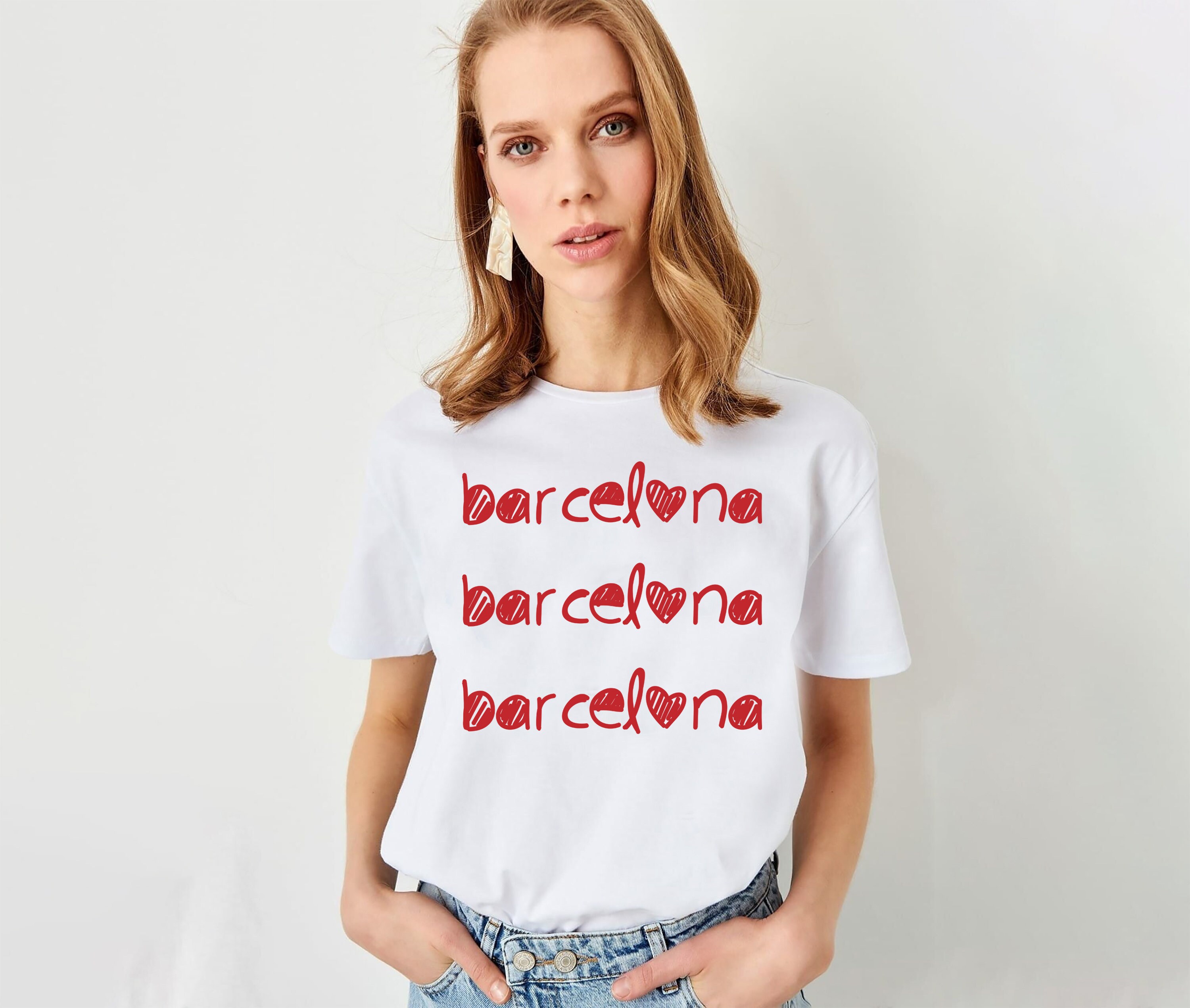 Barcelona Spain T-Shirt Barcelona Skyline Spain Travel | Etsy