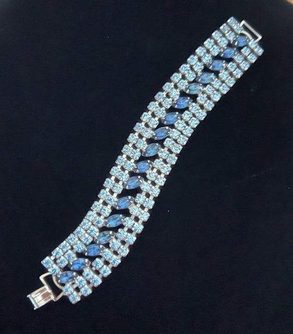 Multi-Blue Rhinestone Costume Bracelet