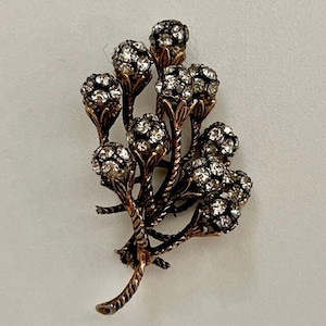 Multidimensional Rhinestone Bouquet Costume Brooch