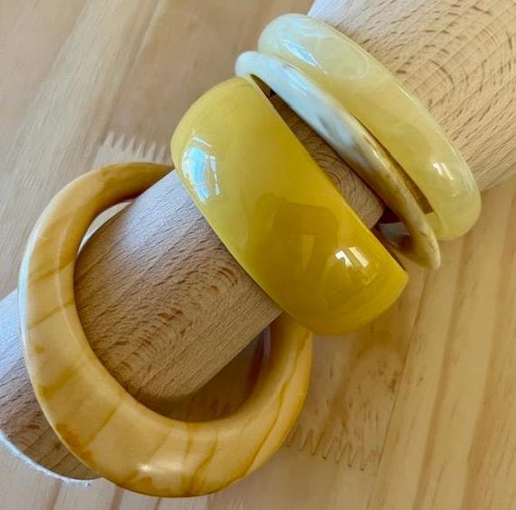 Multi-Colored Synthetic Bangle Bracelets - image 2