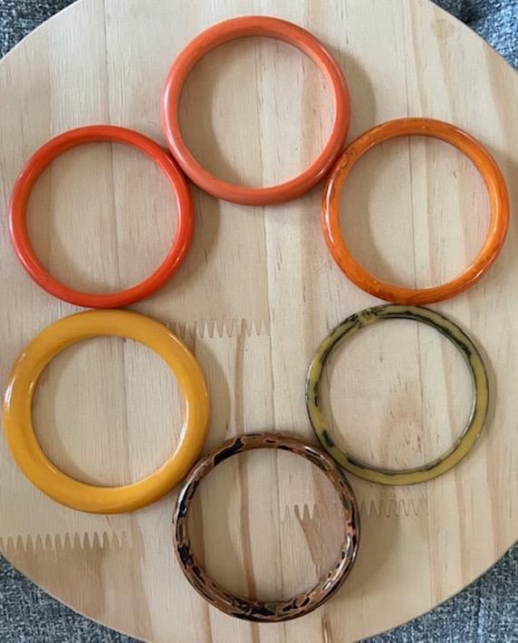 Multicolored Bakelite Bangle Bracelets - image 5