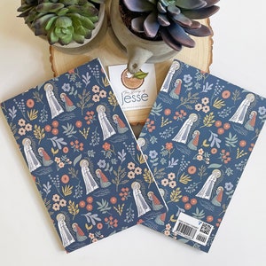 Our Lady of Lourdes journal | notebook | Ruled notebook | Catholic gift | Blessed Virgin Mary and St. Bernadette