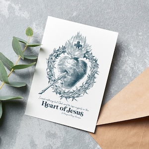 Heiligstes Herz Jesu Digitaler Download | Digitaldruck | katholischer Dekor | Geschenk | Kommunion| Konfirmation | Margaret Maria Alacoque | Herz