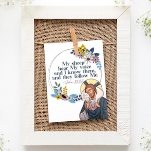 My sheep hear My voice Digitaldruck | | herunterladen Katholische Kunst | Konfirmation Geschenk