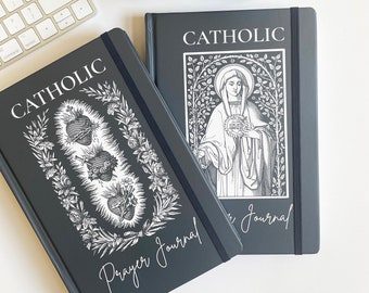 Catholic Prayer Journal Guided Devotional 3 Month Virgin Mary Jesus Saints Quotes Scripture Daily Examen Confirmation Gift 6x8.5 Hardcover