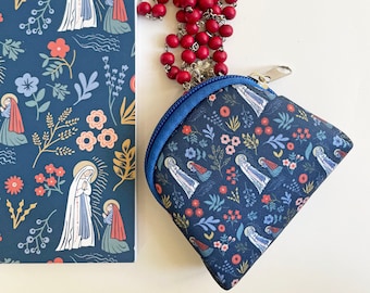 Rosary Pouch Our Lady of Lourdes | Catholic gift | Confirmation gift | First Communion | Rosary bag | Catholic pouch |