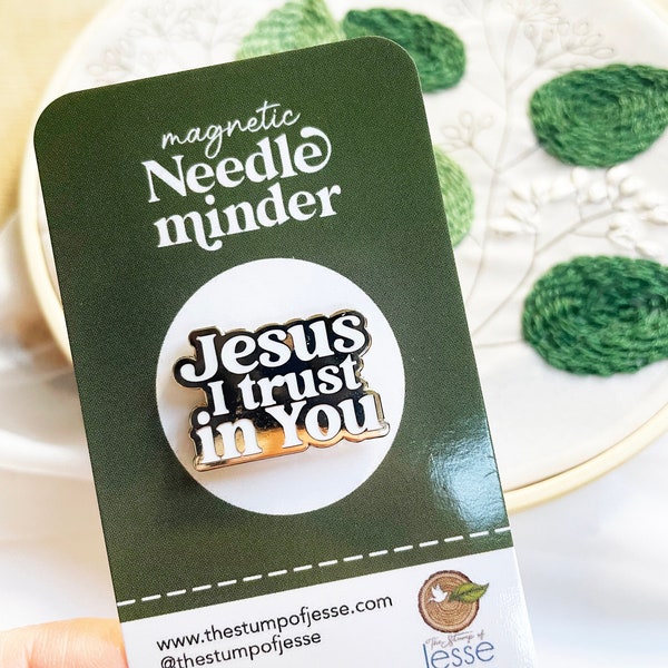 Jesus I trust in You Magnetic Needle Minder | Catholic gift | Mother's gift | Metallic magnetic pin