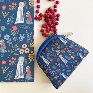 Rosary Pouch Our Lady of Lourdes | Catholic gift | Confirmation gift | First Communion | Rosary bag | Catholic pouch |