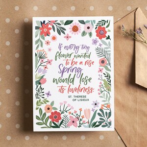 St. Therese of Lisieux Printable | If every tiny flower wanted to be a rose | Download | Card | Catholic gift | Confirmation | Little Flower