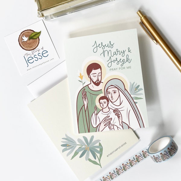 The Holy Family Greeting Card | Catholic greeting card | Catholic gift | Baptism | First Communion | Wedding | Sagrada Familia | JMJ