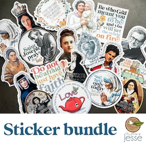 Catholic Sticker Bundle | Mother Teresa | St. John Paul || | St. Gianna Beretta | St. Therese | Carlo Acutis | St. Bernadette |St. Josemaria