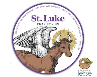 St. Luke Evangelist Symbol EWaterproof Sticker | Catholic sticker | Confirmation gift | Gospel | Winged Ox