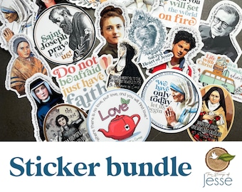 Catholic Sticker Bundle | Mother Teresa | St. John Paul || | St. Gianna Beretta | St. Therese | Carlo Acutis | St. Bernadette |St. Josemaria