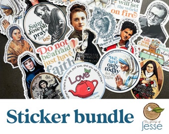 Catholic Sticker Bundle | Mother Teresa | St. John Paul || | St. Gianna Beretta | St. Therese | Carlo Acutis | St. Bernadette |St. Josemaria