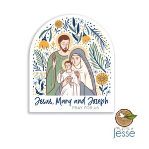 The Holy Family Waterproof Vinyl Sticker | Catholic Sticker | Catholic gift | Jesus | Mary | Joseph