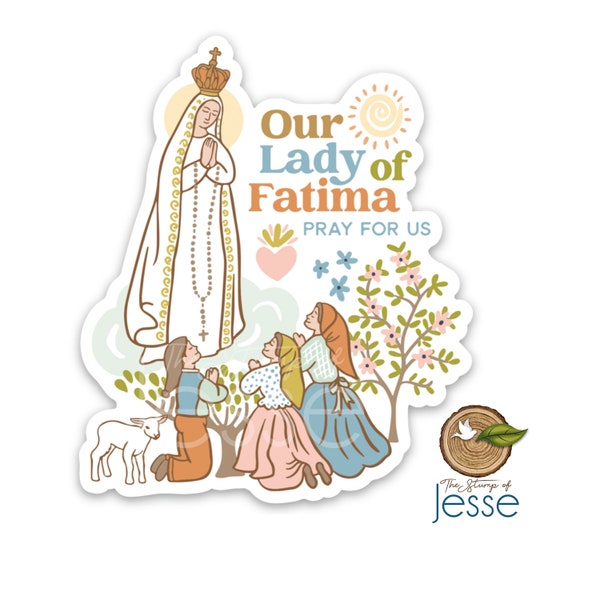 Our Lady of Fatima Waterproof Sticker | Catholic Gift | Nuestra Senora de Fatima | Confirmation gift | Lucia| Francisco |Jacinta Marto