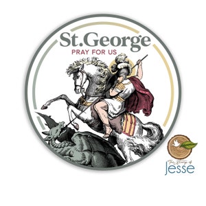 St. George Waterproof Vinyl Sticker | Catholic Sticker | Waterproof | Patron Saint | Dragon | Confirmation Saint