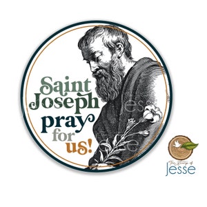 St. Joseph Pray for us Sticker | catholic | gift | decor | confirmation | communion | Father's Day