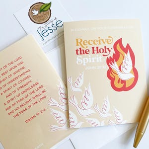 Receive the Holy Spirit Greeting Card | Catholic gift | Catholic card |  Confirmation gift