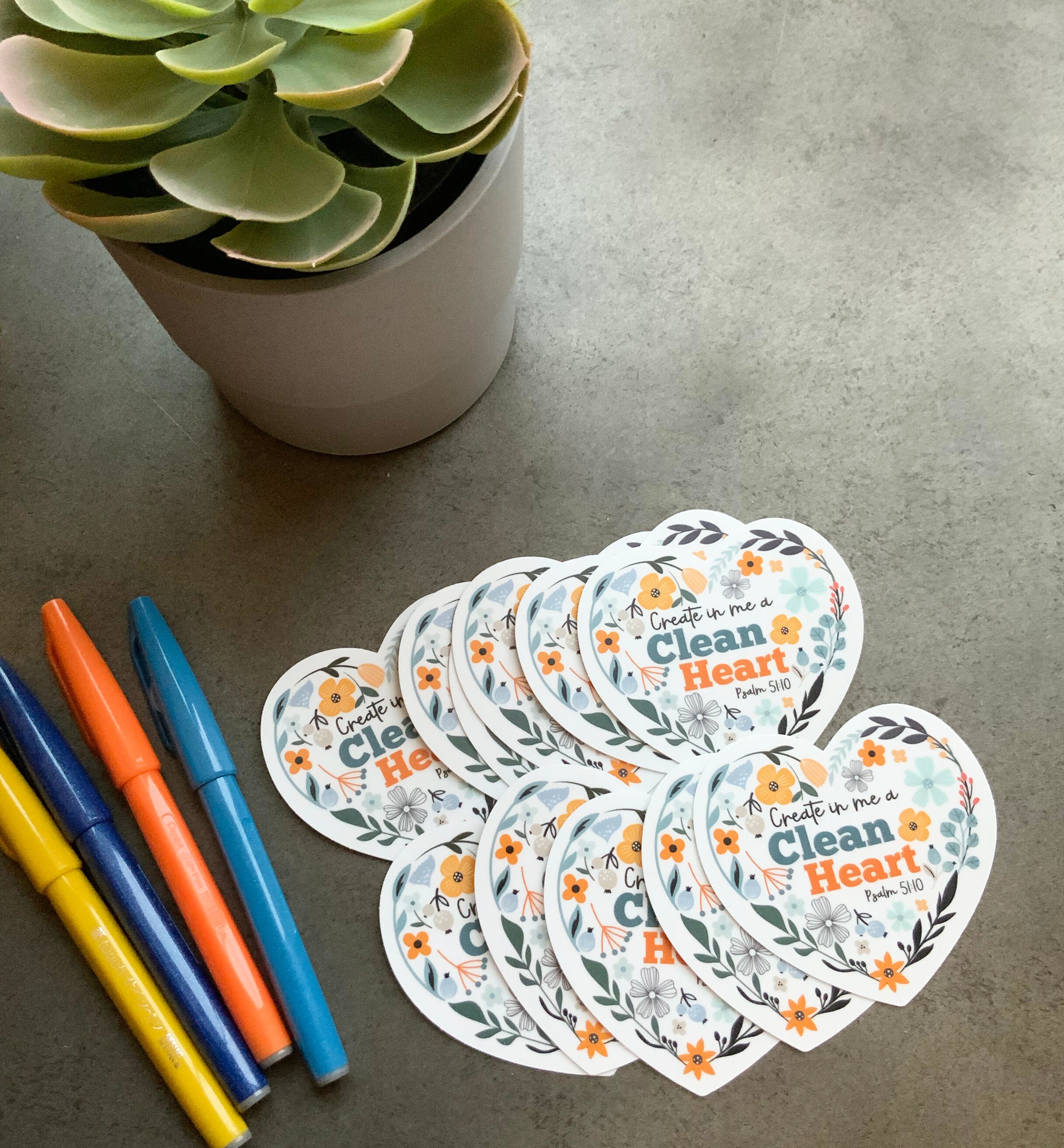 Create in Me a Clean Heart Sticker | Catholic Sticker | Bible Verse ...