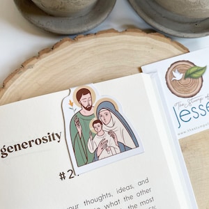 The Holy Family Magnetic Bookmarks Set of 2 Jesus, Mary and Joseph Pray ...