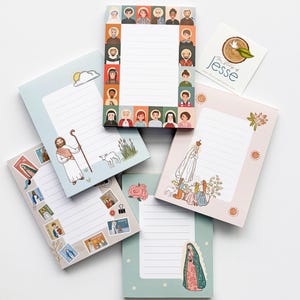 Catholic notepad | The Good Shepherd | Fatima | Guadalupe | Ave Maria Post | Women + Men Saints | Catholic gift