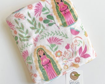 Our Lady of Guadalupe Velveteen Plush Blanket | Catholic Gift | Catholic gift for baby | Baptism | First Communion | Catholic girl