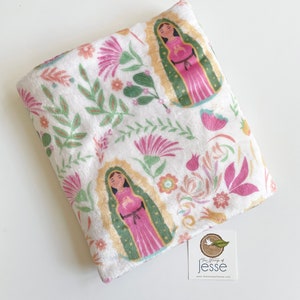 Our Lady of Guadalupe Minky Blanket Catholic Baptism Gift Virgin Mary Plush Velveteen Baby Blanket 30x40 50x60 Mexican Religious Girls Soft