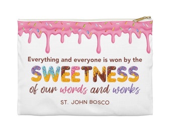 St. John Bosco Accessory Pouch | Sweetness of our words and works | Patron Saint | Confirmation gift | Gift for Catholics