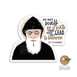 St. Charbel Waterproof Vinyl Sticker | Catholic Sticker | Patron Saint | Confirmation gift | Path to Heaven