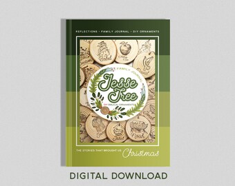 Jesse Tree Advent Calendar Digital Download | Reflections | Family Journal | Paper Ornaments | Printable | Jesse Tree Ornaments | Christmas