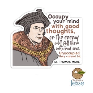 St. Thomas More Waterproof Sticker | Catholic Sticker | Catholic gift | Confirmation gift | Patron Saint | Tomas Moro