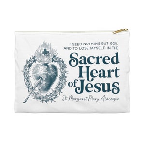 Heilig Hart van Jezus Accessoire Zakje | Rozenkrans en bidprentjes tas | Mass Veil tas | Katholieke geschenk | Eerste Communie | Bevestiging | Zak