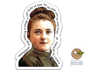 St. Therese of Lisieux waterproof sticker | Catholic gift | Confirmation | Patron Saint | The Little Flower