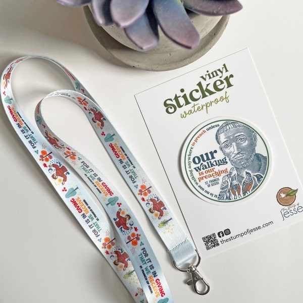 St. Francis of Assisi Lanyard | It is in giving that we received | Catholic gift Teachers | Youth Group Ministers | Confirmation | Catholic
