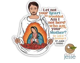 St. Juan Diego Waterproof Vinyl Sticker | Our Lady of Guadalupe | Catholic sticker | Catholic gift | Confirmation gift
