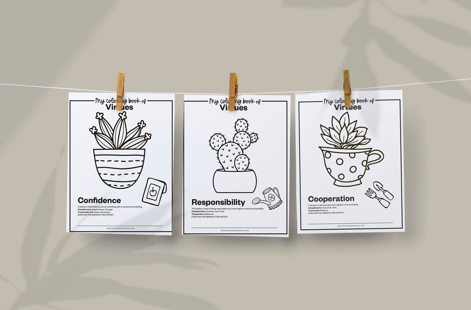 My Coloring Book of Virtues Download coloring Book for Kids | Etsy