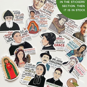 Catholic Sticker Bundle Mother Teresa St. John Paul St. Gianna Beretta St. Therese Carlo Acutis St. Bernadette St. Josemaria image 8