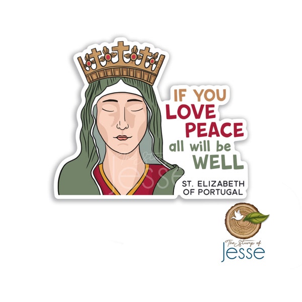 St. Elizabeth of Portugal Waterproof Sticker | Catholic gift | Confirmation | Patron Saint | Santa Isabel de Portugal | Peacemaker Queen