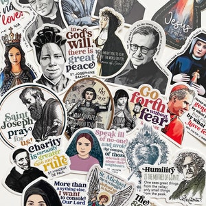 Catholic Sticker Bundle Mother Teresa St. John Paul St. Gianna Beretta St. Therese Carlo Acutis St. Bernadette St. Josemaria image 3