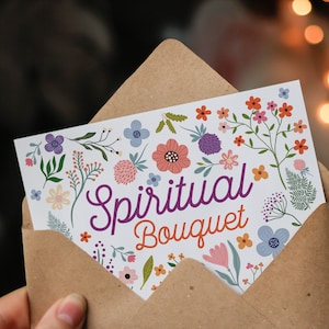 Spiritual Bouquet Digital Download | Printable Card | Catholic gift | Prayer card | Gift for a catholic woman | Catholic Birthday Card