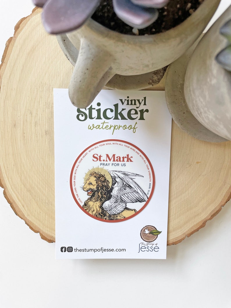 Symbols of the Four Evangelist Sticker Pack Catholic Stickers Confirmation Gift St. Mark St. John St. Matthew St. Luke image 5