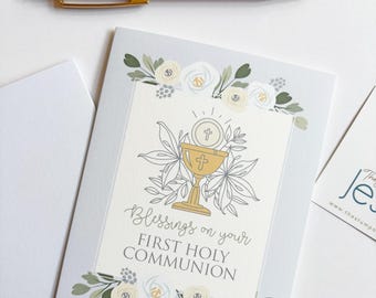 First Holy Communion Greeting Card | Catholic gift | Catholic card |  Communion gift