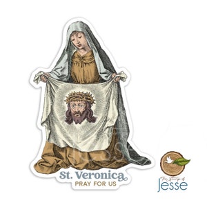 St. Veronica Waterproof Sticker | Catholic Sticker | Patron Saint | Confirmation Sticker | Catholic gift | Santa Veronica | Holy Face