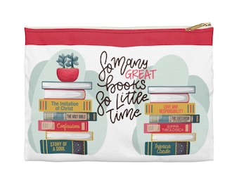 So many great books, so little time | St. Josemaria Escriva quote Accessory Pouch | Catholic gift | Confirmation | Patro Saint | Book lover